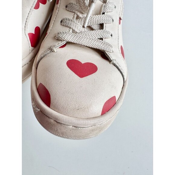 COACH Lowline Red Valentine's Day Heart Print Leather Low Top Sneakers, Size 5.5 - Picture 8 of 16